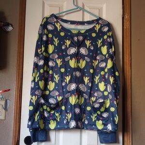 Cactus and Hedgehog Print Sweatshirt